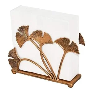 OwlGift Servilletero moderno con diseño de hojas de ginkgo_3