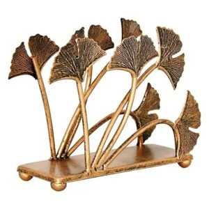 OwlGift Servilletero moderno con diseño de hojas de ginkgo_6