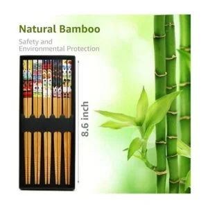 5 pares de palillos y 6 bonitos soportes para palillos de