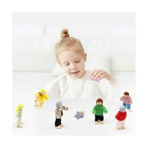 PUCKWAY Juego de 8 figuras de madera diseño de casa de_5