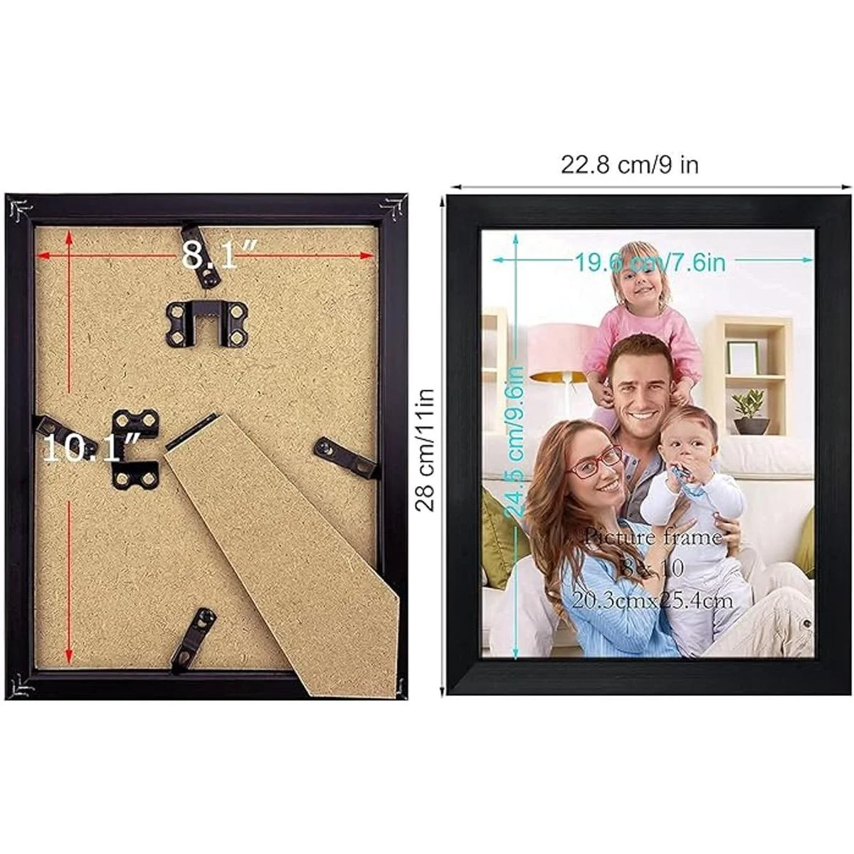 Giftgarden Marco de fotos negro de 8 x 10 pulgadas juego_6