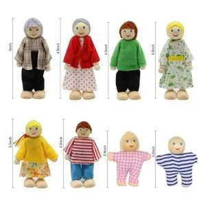 PUCKWAY Juego de 8 figuras de madera diseño de casa de_2