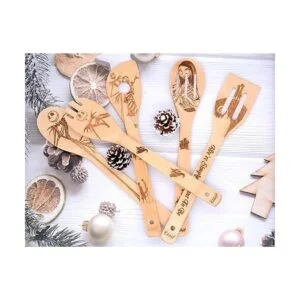 Juego de 5 cucharas de bambú para espátulas y cucharas