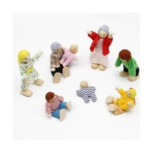 PUCKWAY Juego de 8 figuras de madera diseño de casa de_4