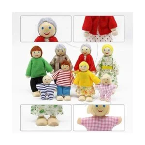 PUCKWAY Juego de 8 figuras de madera diseño de casa de_3