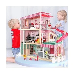 PUCKWAY Juego de 8 figuras de madera diseño de casa de_6