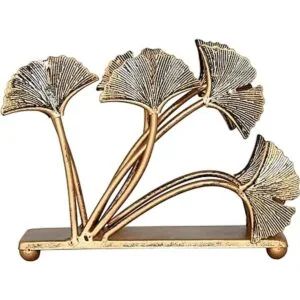 OwlGift Servilletero moderno con diseño de hojas de ginkgo_5