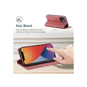 Japezop Funda para iPhone 12 Mini con tarjetero RFID con_5