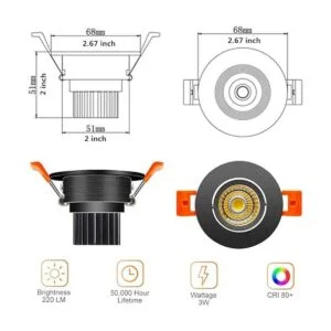 LightingWill Luz LED regulable de 2 pulgadas luz de techo_2