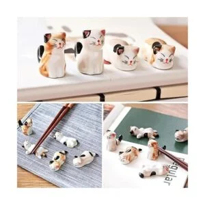 5 pares de palillos y 6 bonitos soportes para palillos de