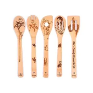 Juego de 5 cucharas de bambú para espátulas y cucharas