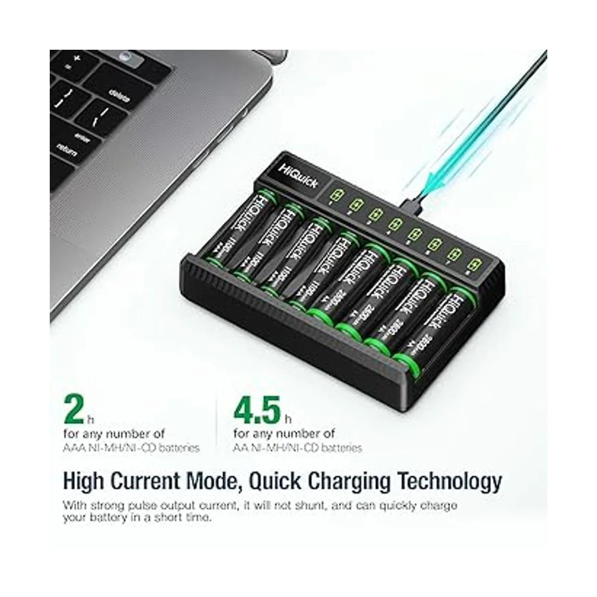 HiQuick Cargador de batería inteligente de 8 bahías con_2