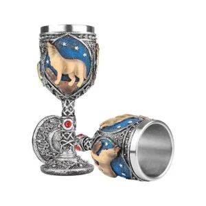 Copa de vino de acero inoxidable resina 3D cáliz de vino