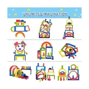 Juguetes de madera de arco iris bloques de construcción_6