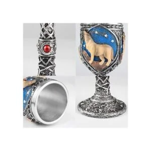 Copa de vino de acero inoxidable resina 3D cáliz de vino