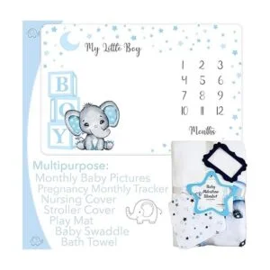 Manta mensual de hito para bebé niño manta de forro polar