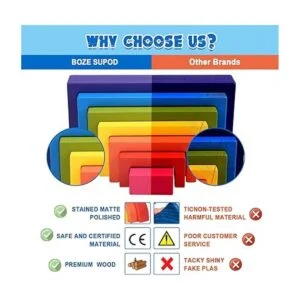 Juguetes de madera de arco iris bloques de construcción_5