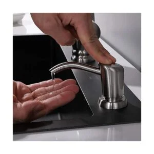 GAGALIFE Dispensador de jabón integrado níquel cepillado_5