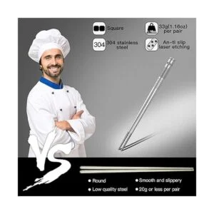 Palillos de metal reutilizables palillos de acero_6