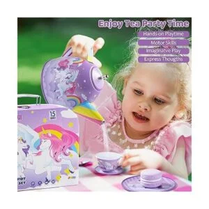 JOYIN Juego de 15 piezas de té para niñas pequeñas juego_4