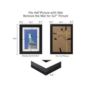 BAIJIALI 4 portarretratos de 5 x 7 de madera desgastada y_4