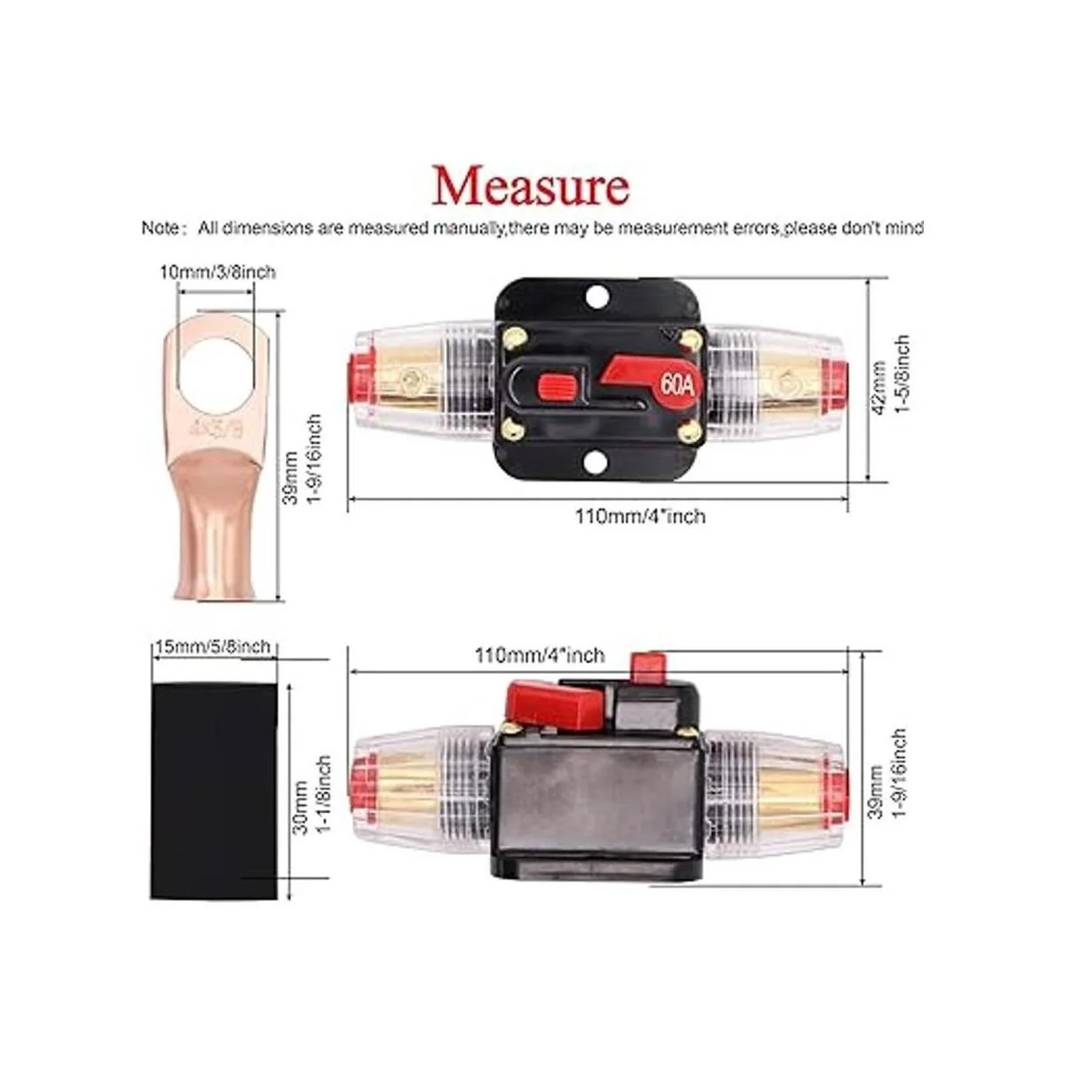Interruptor de circuito en línea de audio 60A de 12 V_5