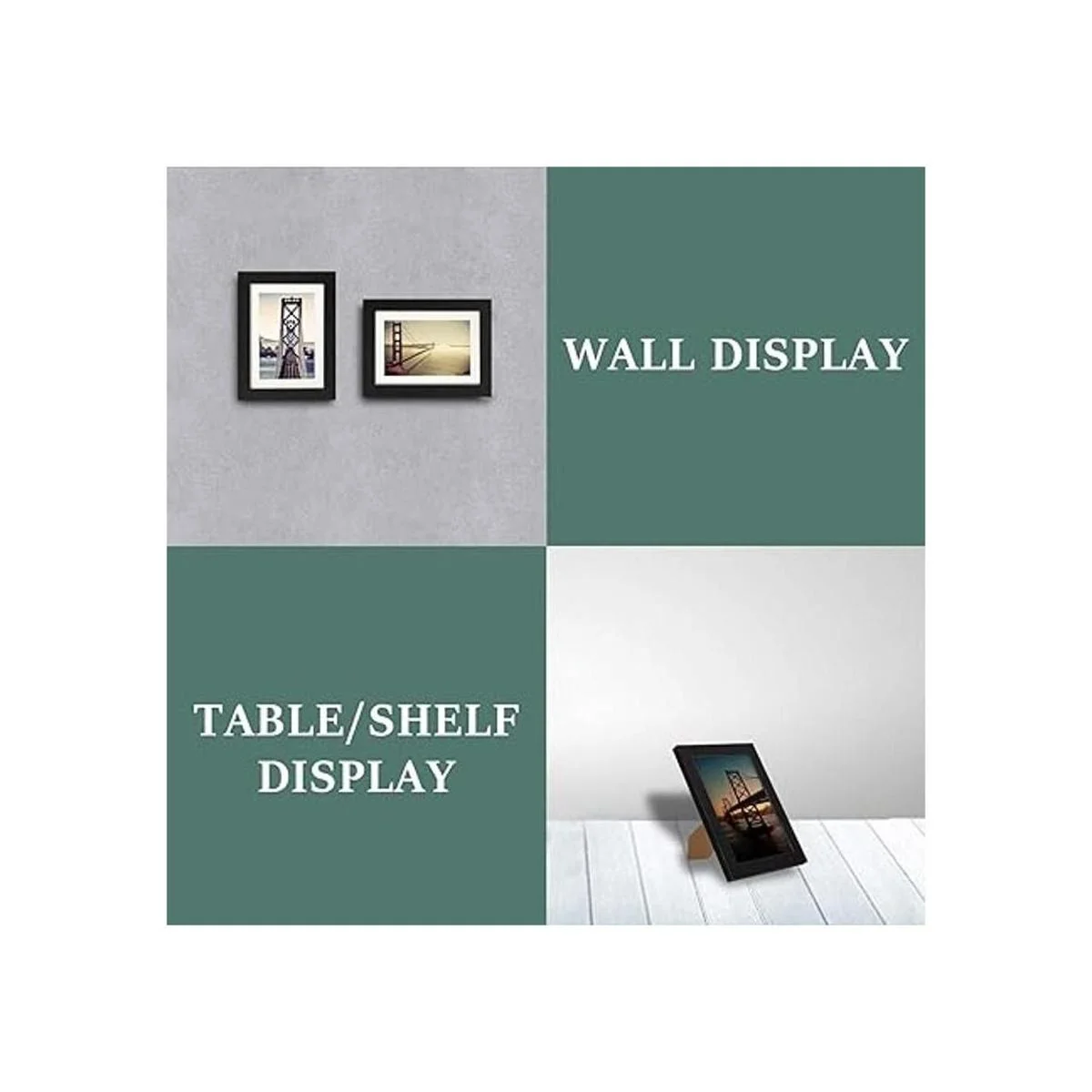 BAIJIALI 4 portarretratos de 5 x 7 de madera desgastada y_6