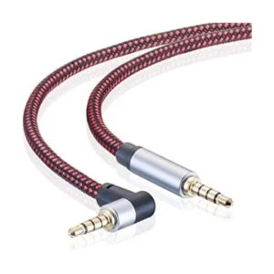 Cable de audio macho a macho de 6 pies 90 grados TRRS_1