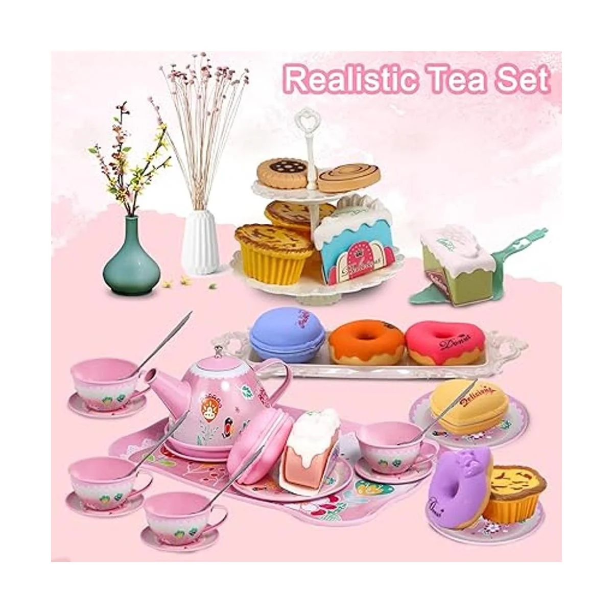 Juego de fiesta de té para niñas pequeñas juguete_2