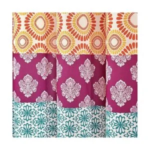 Lush Decor Cortina de ducha a rayas bohemias 72 x 72_2