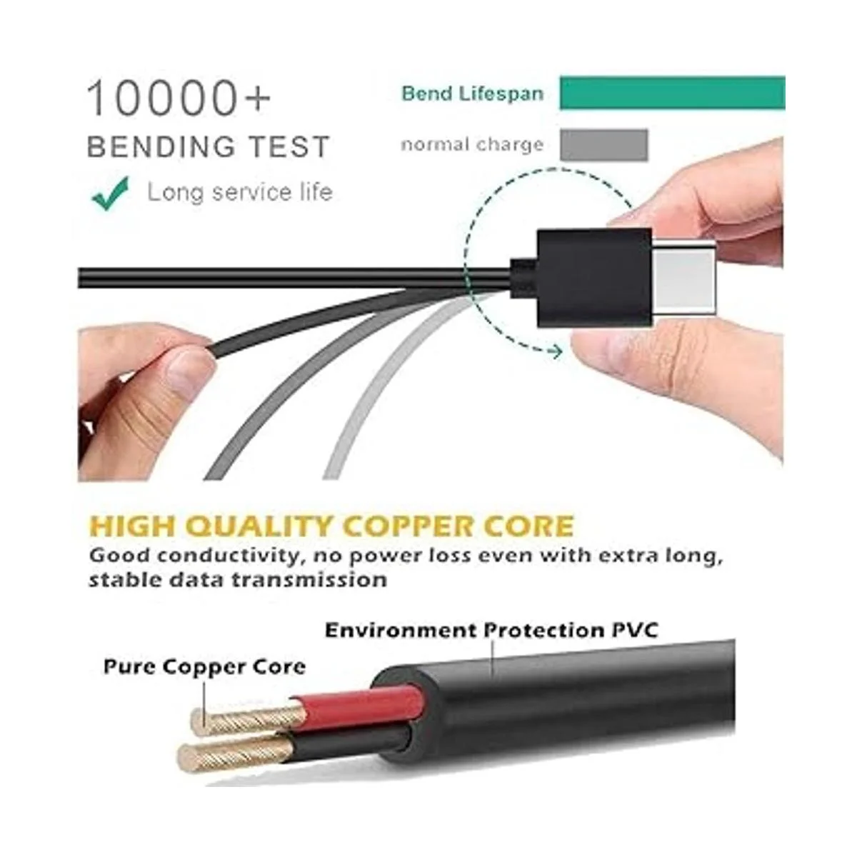 Cable de carga USB C compatible con controlador PS5_4