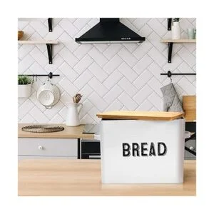 Elegante caja de pan de granja para encimera de cocina_6