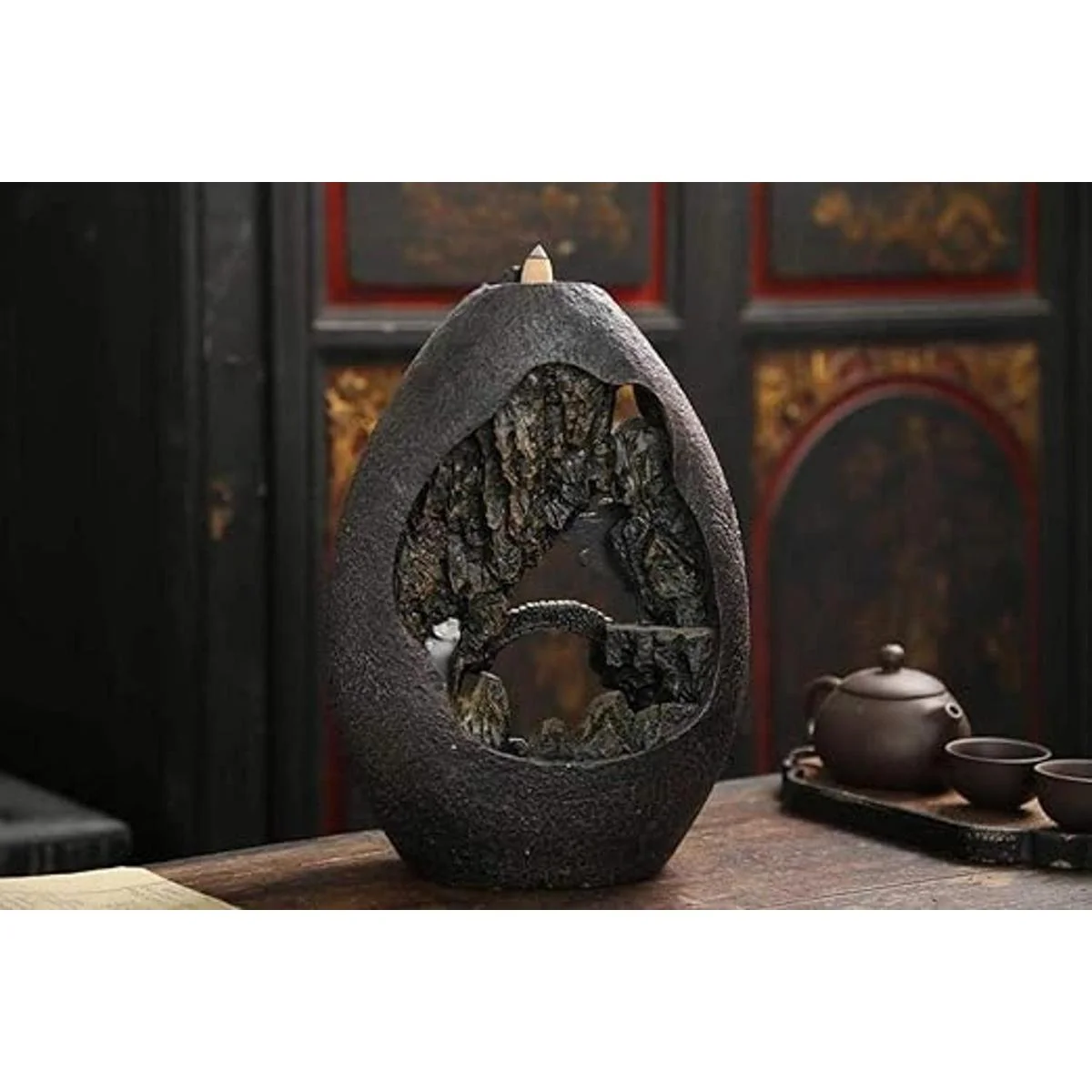 Quemador de incienso con diseño de cono de reflujo de