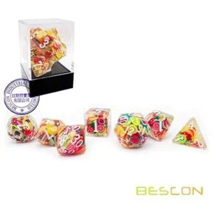 BESCON DICE Juego de dados poliédricos de frutas juego de_2