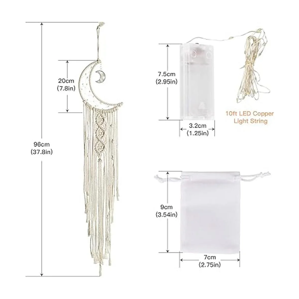 Atrapasueños LED Yimerlen Atrapasueños con diseño de luna