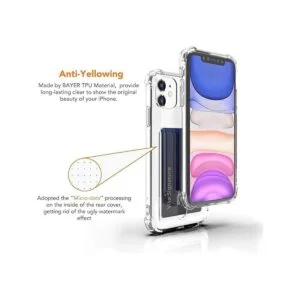 ANHONG Funda transparente para iPhone 11 con soporte para_3