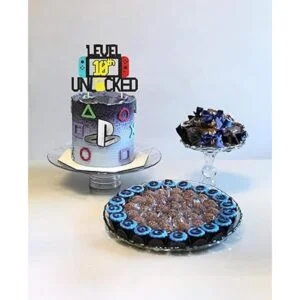KAPOKKU Nivel 10th Cake Topper para videojuegos temáticos