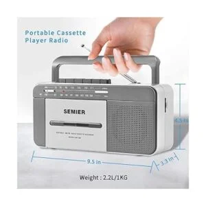 Boombox Retro Reproductor de casete AMFM Radio estéreo_2