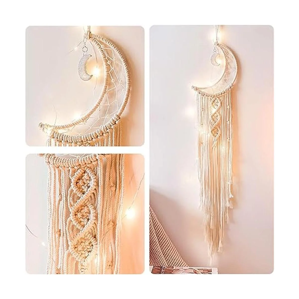 Atrapasueños LED Yimerlen Atrapasueños con diseño de luna