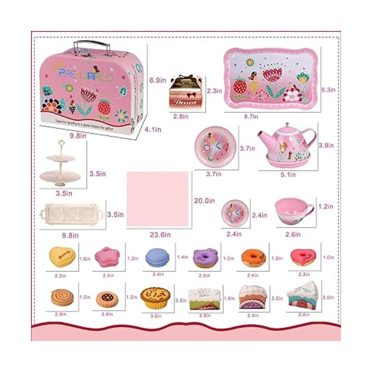 Juego de fiesta de té para niñas pequeñas juguete_6