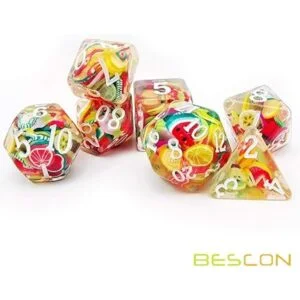 BESCON DICE Juego de dados poliédricos de frutas juego de_3