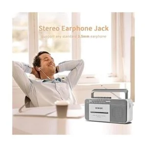 Boombox Retro Reproductor de casete AMFM Radio estéreo_5