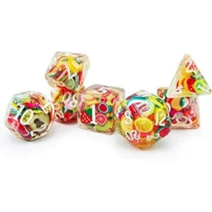 BESCON DICE Juego de dados poliédricos de frutas juego de_1