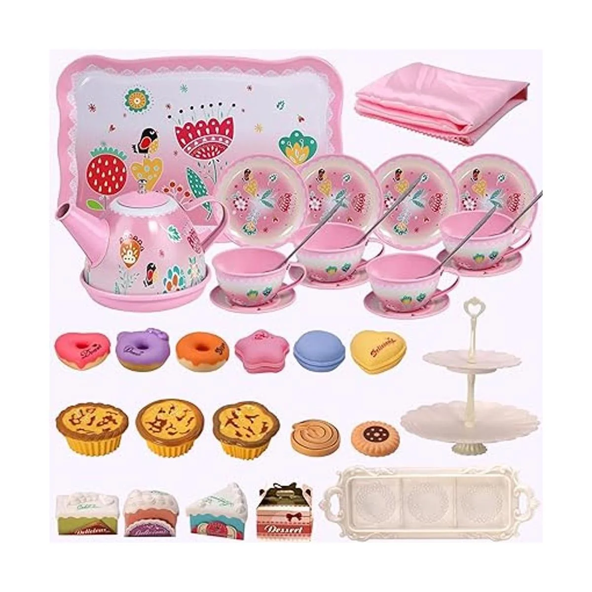 Juego de fiesta de té para niñas pequeñas juguete_3