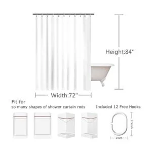 RosieLily Juego de cortinas de ducha florales con 12