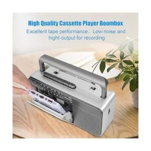 Boombox Retro Reproductor de casete AMFM Radio estéreo_3