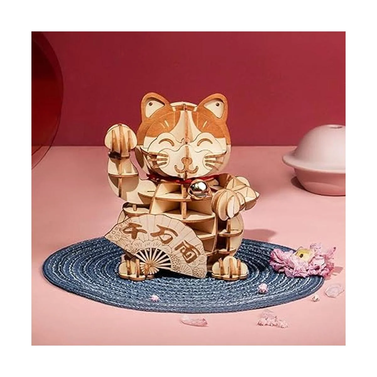 Rolife Rompecabezas de madera 3D gato de la suerte 72_2