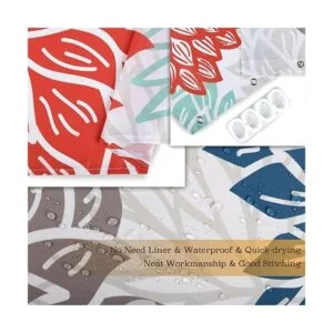 RosieLily Juego de cortinas de ducha florales con 12