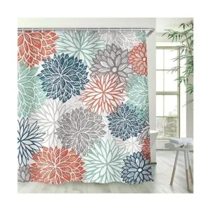 RosieLily Juego de cortinas de ducha florales con 12