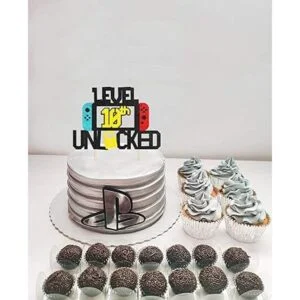 KAPOKKU Nivel 10th Cake Topper para videojuegos temáticos